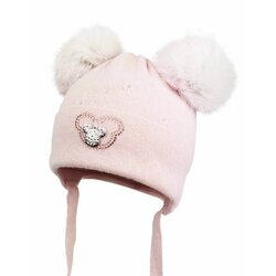 Jamiks otroška zimska kapica abila dusty pink Cene