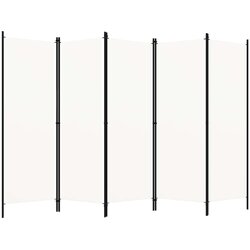 vidaXL Sobna pregrada s 5 panela krem-bijela 250 x 180 cm Cijene