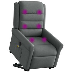 Maison Chic Električni masažni naslanjač - Relax naslanjač s funkcijo vstajanja temno siv, (22061113) Cene