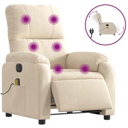 Maison Chic Električni masažni naslanjač - Relax naslanjač bež mikrovlakna, (22061734) Cene