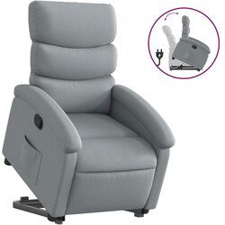 Maison Chic Naslanjač - Relax naslanjač s funkcijo vstajanja svetlo sivo blago, (22040385) Cene