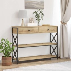  Konzolni stol Artisan hrast 100x28x75 cm inženjerska drva i čelik Cijene