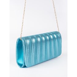 Shelvt Elegant ruffled blue evening clutch bag Cene