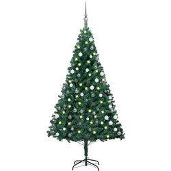 vidaXL umjetno božićno drvce LED s kuglicama zeleno 180 cm PVC Cijene