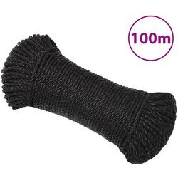 vidaXL Radno uže crno 6 mm 100 m od polipropilena Cijene