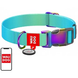 Wau dog Najlonska ovratnica s QR kodo za psa gradient, modra , velikost L, (21601379) Cene
