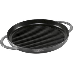 Staub grill pan induction round 30cm Graphite Grey Cene