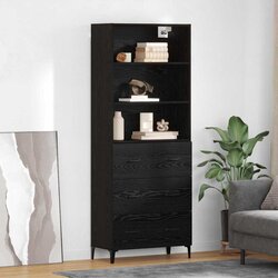 vidaXL Kreveta Zidne s ladicama 2 pcs Crni hrast Konstruirano drvo Cijene