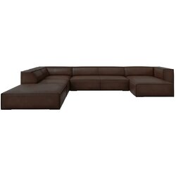 Windsor & Co Sofas Tamnosmeđa kožna kutna garnitura (lijevi kut) Madame - Cene
