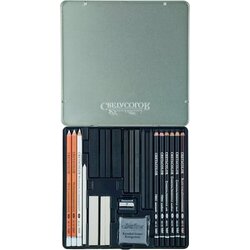 CRETACOLOR Black & White Box - 25-delni set - kovinski etui Cene