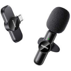 Remax bezicni mikrofon lavalier K09 1u1 za mobilni telefon type-c crni Cene