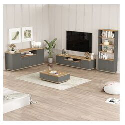 Hanah home FR19-AA atlantic pineanthracite living room furniture set Cene