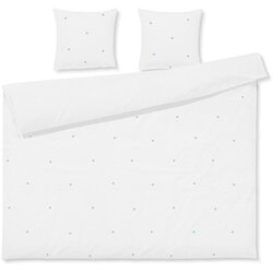 JUNA Bela podaljšana posteljnina za zakonsko posteljo iz bombažnega perkala 200x220 cm Daisy – Cene