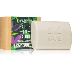 FAITH IN NATURE Lavender & Geranium organski trdi šampon s sivko 85 g Cene
