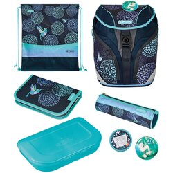 Herlitz set anatomski školski ranac softlight plus 4/1 bloomy birds 50037582 tirkizni Cene