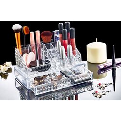 Aberto Design organizator za šminku FT-021, 22x14x13 cm, providni Cene