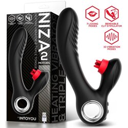 INTOYOU Niza Vibe with Heating and Clitoris Triple Tongue Black Cene