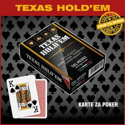 Dal Negro karte za poker 100% plastika jumbo index, crvene Cene
