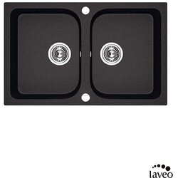 LAVEO Granitna sudopera Celia dupla 76x48cm Crna Cene