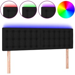 Maison Chic led posteljno vzglavje - vzglavna omarica - nočna omarica črno 144x5x78/88 cm blago, (21711308) Cene