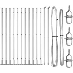 vidaXL stupovi za ograde s osnovnim pločama 13 kom Ø32mm 68.5cm galvanizirani čelik Cijene