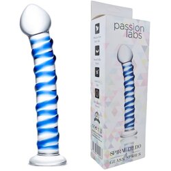 Passion Labs STEKLENI DILDO Double Sprial 17 cm - prozorno steklo Cene