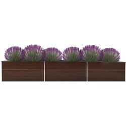 vidaXL Visoka greda pocinkano jeklo 480x80x77 cm rjava Cene