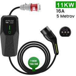 JUNSUN Polnilna pištola Mode 2, 3-fazna 11KW, nastavljiva 8A/10A/13A/16A, 5-metrski kabel s funkcijo rezervacije, s kovčkom za prenašanje, (22127986) Cene