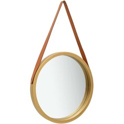Zidno ogledalo s trakom 40 cm zlatno Cene