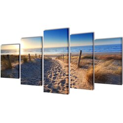 vidaXL Set platen s printom peščene plaže 200 x 100 cm, (20810610) Cene