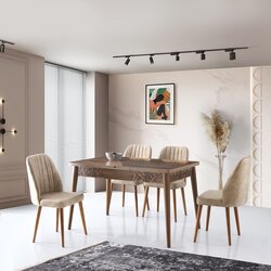 Hanah home Trpezarijski sto Mira 130x75x80cm Orah Cene