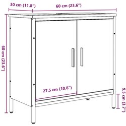 vidaXL Ormarić za umivaonik boja hrasta artisan 60x30x60 cm drveni Cijene
