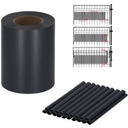 springos Trak za panelno ograjo za zaščito zasebnosti 450g/m2 19cm x 35m + 20 sponk antracit Cene