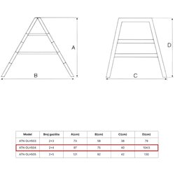 ATON aluminijumske sklopive stepenaste merdevine 2x4 0.97m ATN-DLH504 Cene