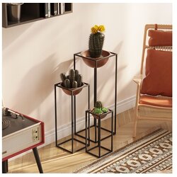 WALLXPERT Set ukrasnih saksija GED-019-B, 28x80cm, 17x40cm, 22x60cm, Crna-terakota Cijene