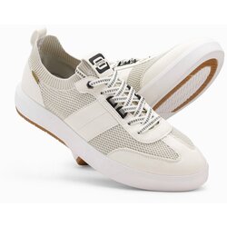 Ombre Men's slip-on structured fabric sneakers - sand Cijene