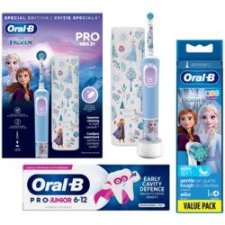 Oral-b kids frozen set za decu - električna četkica sa kutijom + zamenski nastavci 4 kom + pro junior pasta za zube Cene