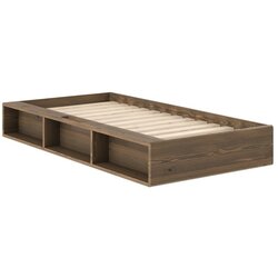Karup Krevet od masivnog bora bez uzglavlja s podnicom 90x200 cm u tamnoj prirodnoj boji Ziggy – Cene
