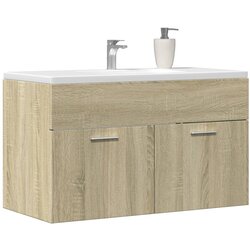 vidaXL Omarica za umivalnik sonoma hrast 90x38,5x46 cm inženirski les Cene