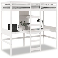Maison Chic Okvir za pograd - Krevet na sprat - Bunk krevet brez vzmetnice bel 75x190 cm trdna borovina-J104, (21761700) Cene