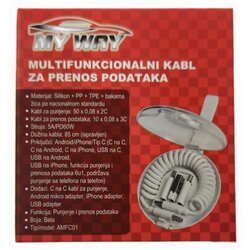 My Way Multifunkcionalni kabl za prenos podataka Cene