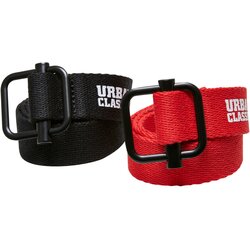 Urban Classics Accessoires industrial canvas belt kids 2-Pack black/red Cene