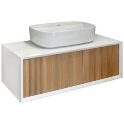 Ibanio Ormarić sa umivaonikom Cube white ayous - 100 cm Cene