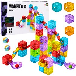 Magnetic Construction Blocks Panels Ball Track Colorful 60 pcs. Cene