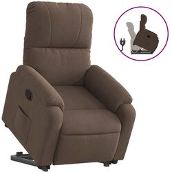 Maison Chic Naslanjač - Relax naslanjač s funkcijo vstajanja rjavo blago iz mikrovlaken, (22042134) Cene