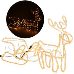 springos svjetlosni jelen s saonicama, 192 LED, toplo bijela Cene