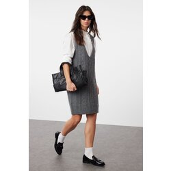 Trendyol Anthracite Braided Knitwear Gilet Dress Cene