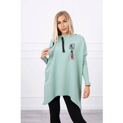  Oversized sweatshirt with asymmetrical sides dark mint Cene