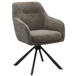 Unique Furniture Temno siv oblazinjen jedilni stol z nasloni za roke Avola – Cene