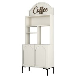 Hanah home komoda lyon 80 - cream, black creamblack coffee bar cabinet Cene